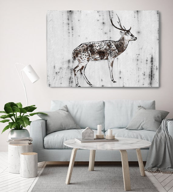 Wild Deer Canvas Art Large Canvas, Wild Deer Canvas Art Print, Wild Deer Wall Art Print up to 81" by Irena Orlov