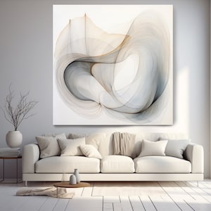Abstract Organic Minimalist Gray Brown Splash in Muted Colors 11, Contemporary art, Minimalist Painting Print, Canvas Print Painting Art