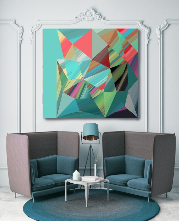 Lost in a trance. Green Abstract Art, Wall Decor, Extra Large Abstract Colorful Contemporary Canvas Art Print up to 48" by Irena Orlov