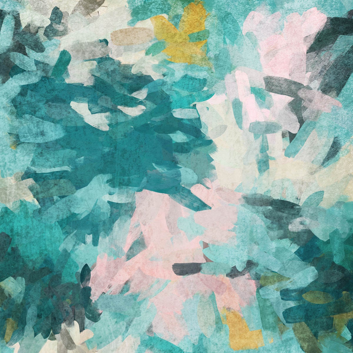 Aqua Pink Abstract Painting, Beautiful Abstract Art, Modern Wall Decor, Large Canvas Art Print