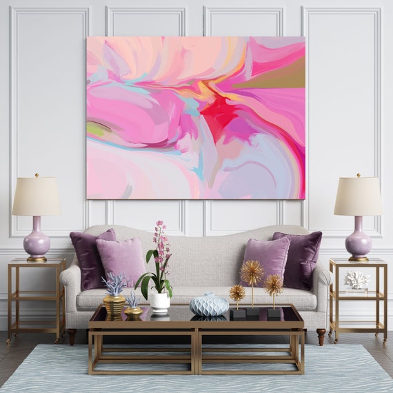 Large Abstract Art, Colorful Art, Abstract Canvas Print Large Modern Abstract Pink Abstract Wall Art, Abstract Painting, A soft Solfege 2