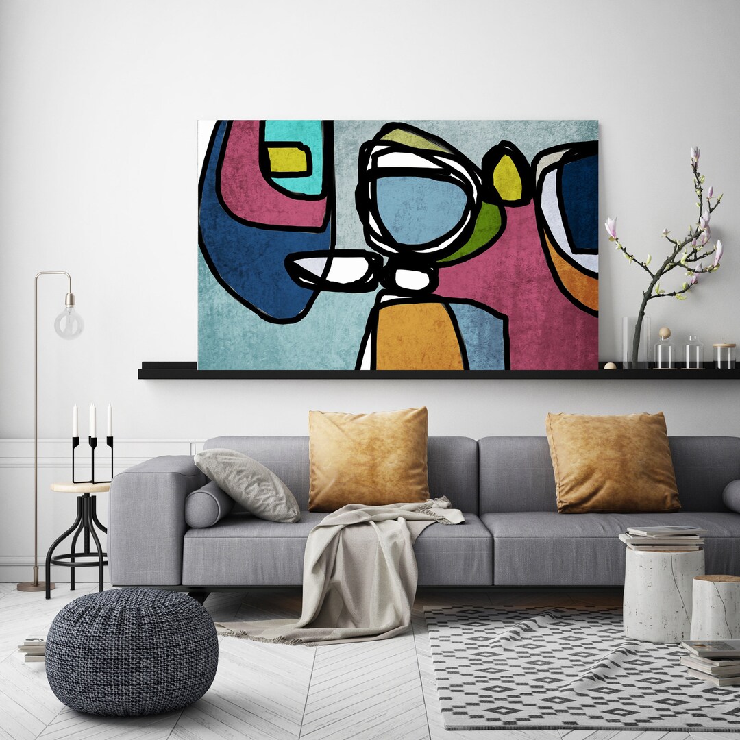 Colorful Midcentury, Retro Style Wall Art, Canvas Print, Midcentury ...