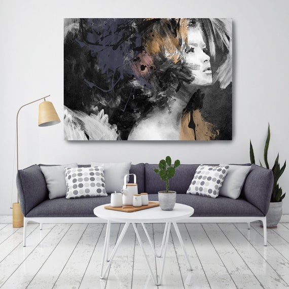 Phenomenal Woman, Figurative painting, Woman watercolor painting print Woman Portrait Painting FIGURATIVE Yellow Black Woman Canvas Print