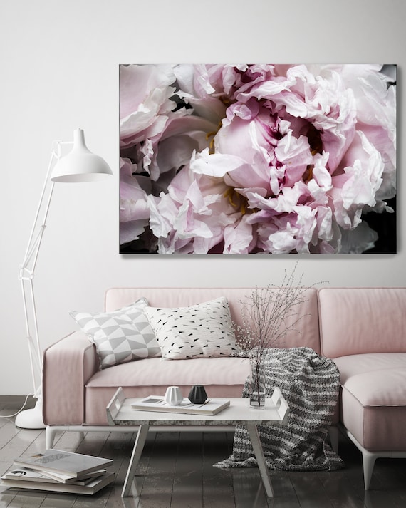 Peony Passion Canvas Print | Shabby Chic | Farmhouse Wall Art | Botanical Wall Decor | Shabby Chic Peony Print | Cottagecore Wall Art