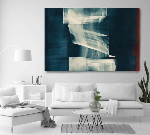 Shadow Symphony-7, Monochrome Abstract Painting Print on Canvas, Abstract Art, Contemporary Living Room Decor, Office Wall Art
