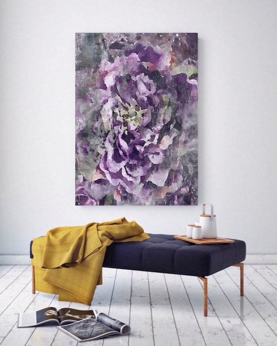 ORL-8028-1 Delightful 2. Floral Painting, Purple Abstract Art Large Abstract Colorful Contemporary Canvas Art Print up to 72" by Irena Orlov