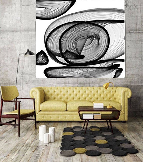 Industrial feel 21-13-49. New Media Abstract Black and White Canvas Art Print, Canvas Art Print up to 50" by Irena Orlov