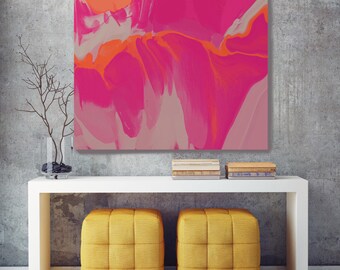 Volcano Spectacular. Original Oil Painting on Canvas, Contemporary Abstract Orange, Brown, Red Oil Painting up to 50" by Irena Orlov