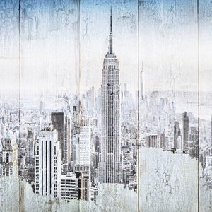 New York Urban, Empire State Building Cityscape Art, Urban Art, City Wall Art, Urban Wall Art,Large Painting City, Urban Canvas Art Print image 2