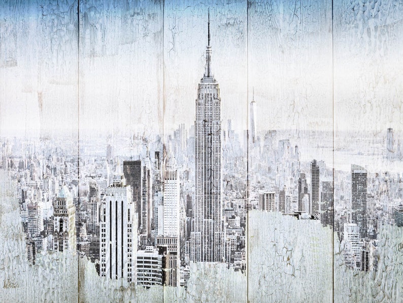 New York Urban, Empire State Building Cityscape Art, Urban Art, City Wall Art, Urban Wall Art,Large Painting City, Urban Canvas Art Print image 2