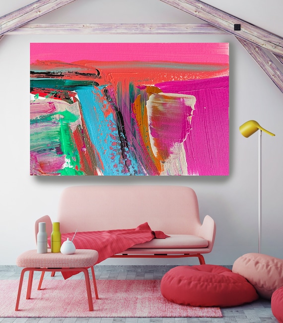 Joyful Modernist Abstraction 5, Abstract Painting Modern Art Abstract Painting Extra Large Painting Extra Large Abstract Canvas Print