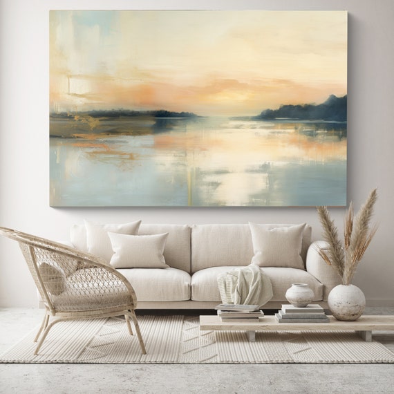 Landscape painting, landscape wall art, landscape art print, rustic landscape Canvas Print, Golden Hour Gaze-25, Nature art, Scenic Canvas