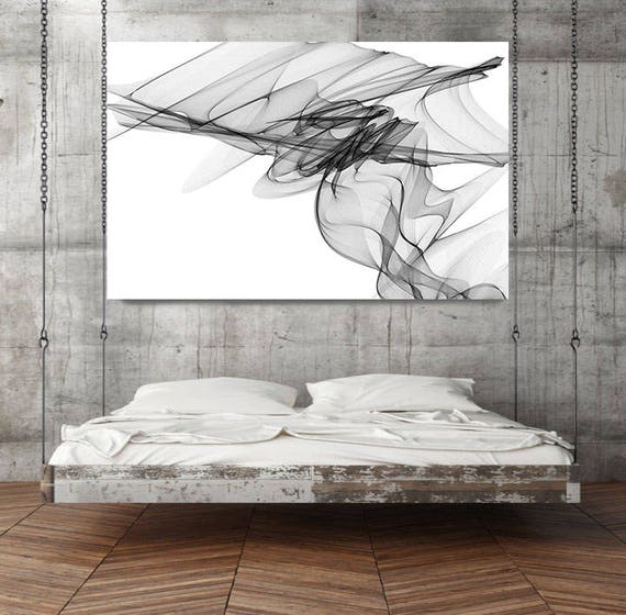 Abstract Black and White 19-20-43. Contemporary Unique Abstract Wall Decor, Large Contemporary Canvas Art Print up to 72" by Irena Orlov