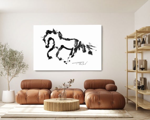 Contemporary minimalistic horse 2. Horse Art Large Canvas Print, Horse Art, Horse Wall Art Print, Abstract Horse, Equine Art, Abstract Art