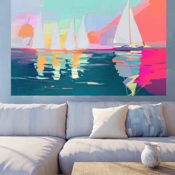 Dynamic Drift-2 – Coastal Abstract Canvas Print, Ocean-Inspired Wall Art, Modern Beach House Décor