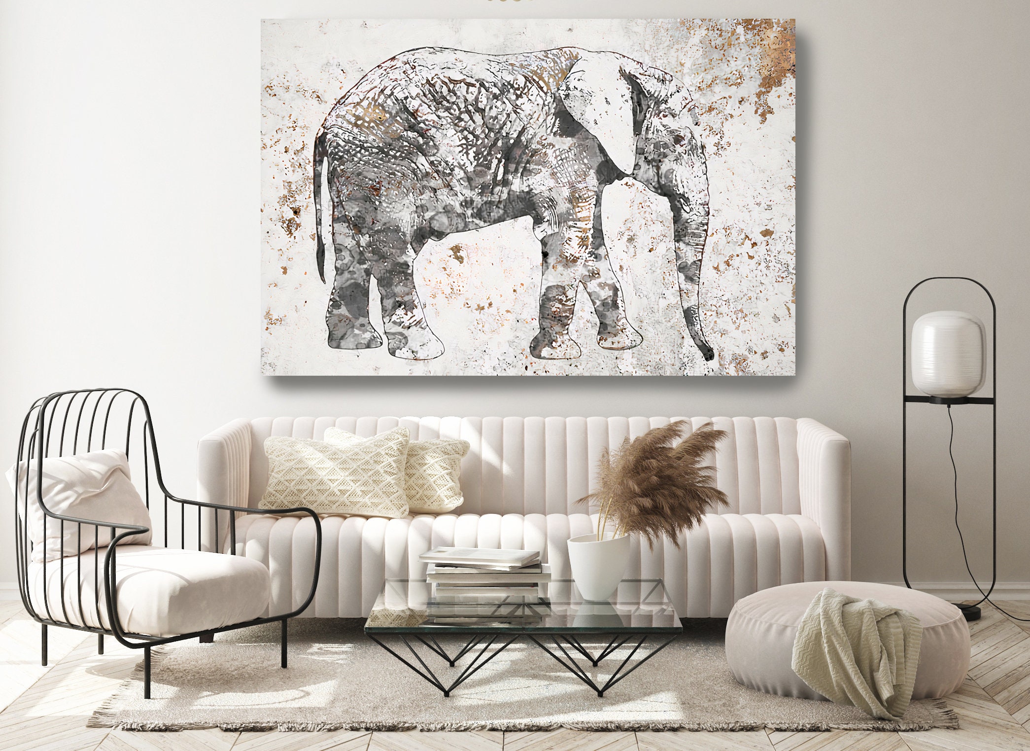 elephant canvas art work