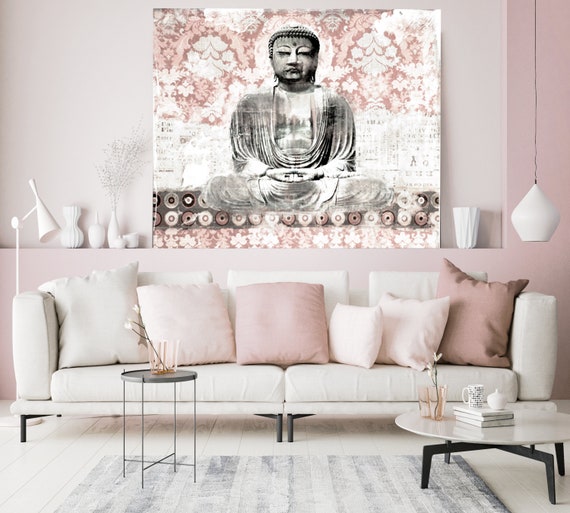 Rustic Buddha Wall ART, Buddha Art Decor, Buddha Oversized Canvas Print