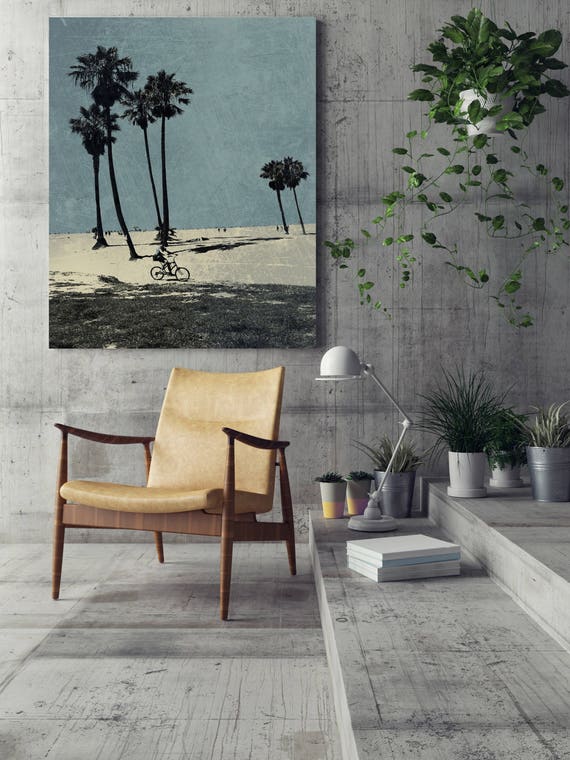 Venice Beach Summer Day. Extra Large Architectural Canvas Art Print. Rustic Brown URBAN Canvas Art Print up to 72" by Irena Orlov