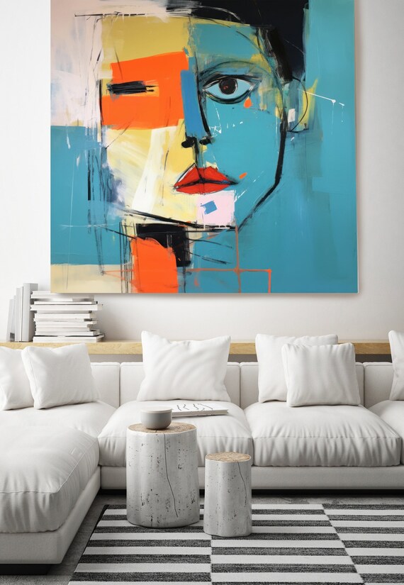 Human Faces Abstract Collection - HFC 13, Portrait Abstract Art, Abstract Face Painting Paradox Portrait  Abstract Painting Canvas Print