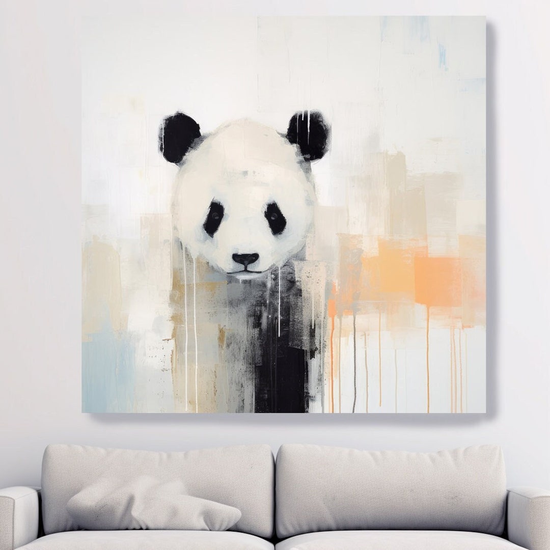 Panda Canvas Print | Graffiti Panda Wall Art | Unique Gift for Panda ...