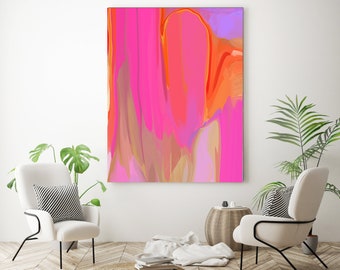 Factor Turbo Pink Orange Neon abstract painting Original abstract painting Canvas painting Large Canvas Print Painting Large Wall Art