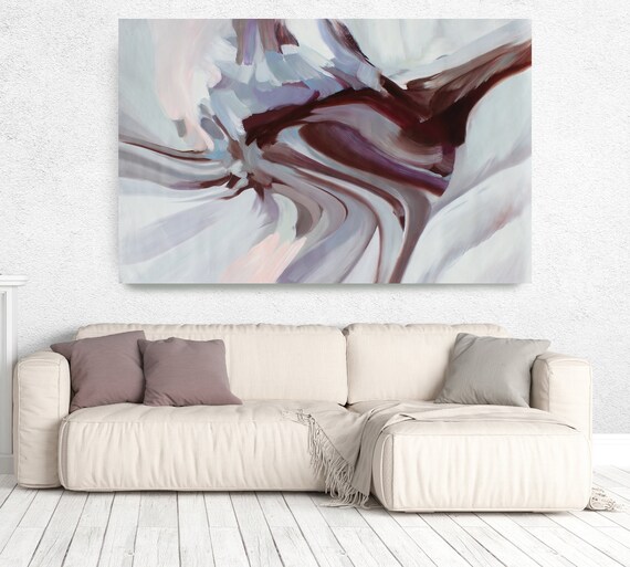 Motion of Balance, Abstract Painting Modern Wall Art Painting Canvas Art Print Art Modern Pink Blue Brown up to 80" by Irena Orlov