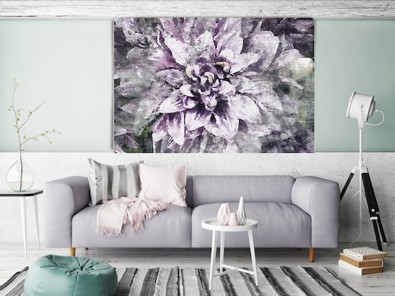 ORL-8027-2 Delightful. Floral Painting, Purple Abstract Art, Large Abstract Colorful Contemporary Canvas Art Print up to 72" by Irena Orlov