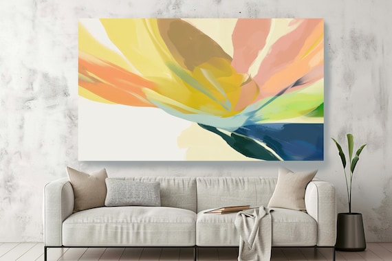 Floral Harmony-6, Floral painting, Contemporary Botanical Abstract, Floral Art, Floral Wall Art, Flowers Canvas Print