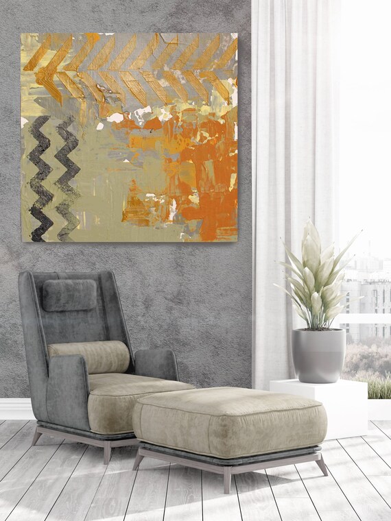 Southern Sun. Geometrical Abstract Art, Wall Decor, Large Abstract Colorful Contemporary Canvas Art Print up to 48" by Irena Orlov