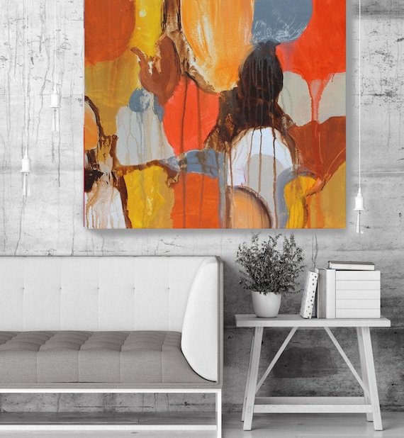 Color Shapes 1. Geometrical Abstract Art, Wall Decor, Extra Large Abstract Colorful Contemporary Canvas Art Print up to 48" by Irena Orlov