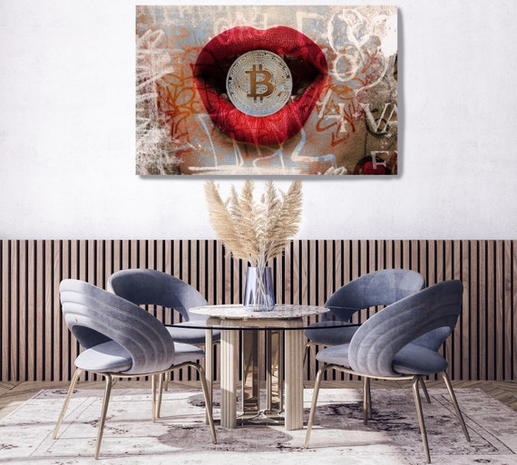 I Love Bitcoin, Bitcoin Canvas Art, Digital Currency Canvas Print, Cryptocurrencies Print, Cryptocurrency Bitcoin Graffiti, Print on Canvas