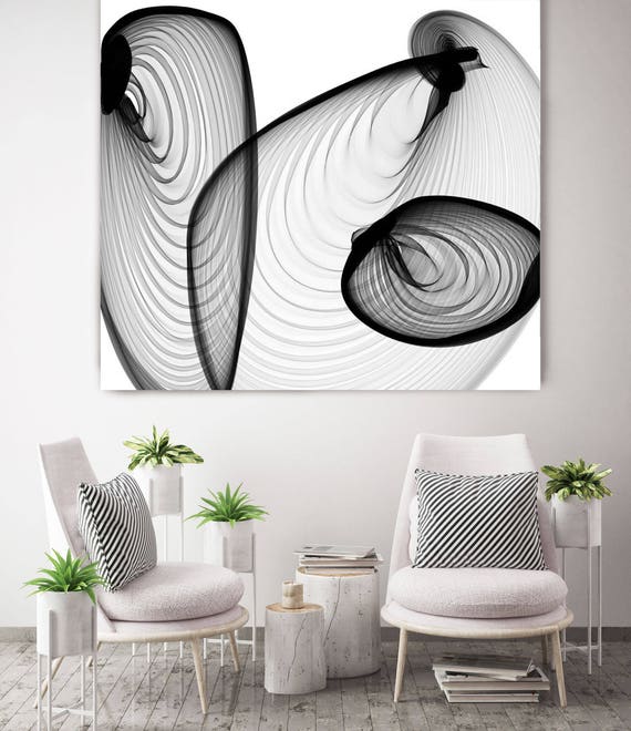 Industrial feel 21-04-46. New Media Abstract Black and White Canvas Art Print, Canvas Art Print up to 50" by Irena Orlov