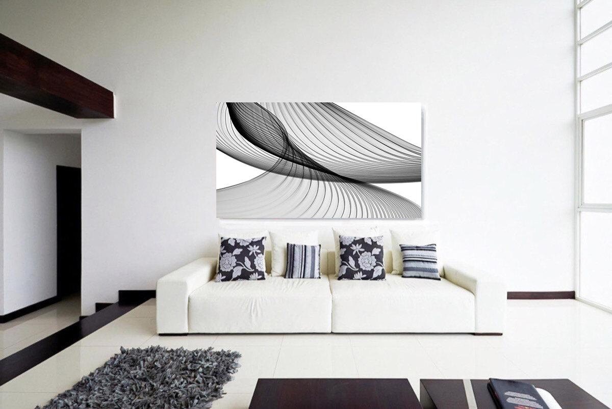 Abstract Black and White 21-49-27. Unique Abstract Wall Decor, Large