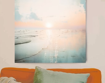 Aged Beachfront Beaut-8/ Coastal canvasprint, kunst aan de grote muur, abstracte strand canvasprint, aangepaste zeemuurkunst, kantoormuurkunst