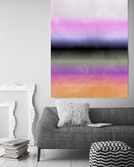 Inspired by Rothko 25. Purple Gray Watercolor Abstract, Modern Wall Decor, Large Abstract Colorful Canvas Art Print up to 72" by Irena Orlov