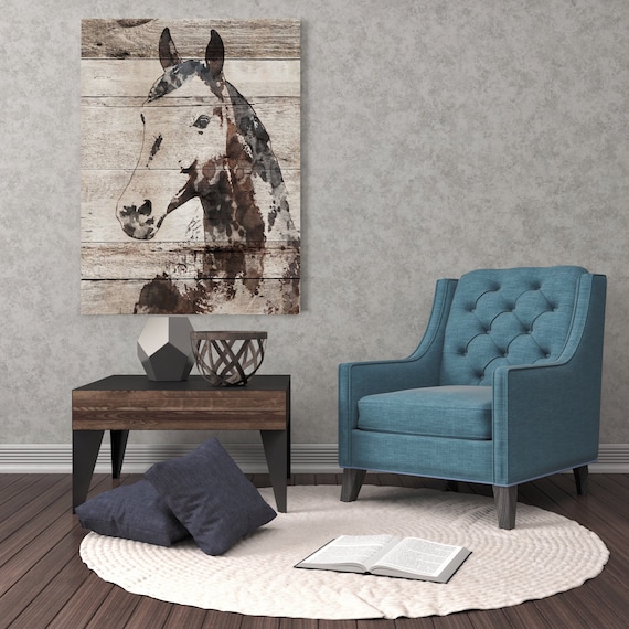 Picolino Horse. Extra Large Horse, Unique Horse Wall Decor, Brown Rustic Horse, Large Contemporary Canvas Art Print up to 72" by Irena Orlov