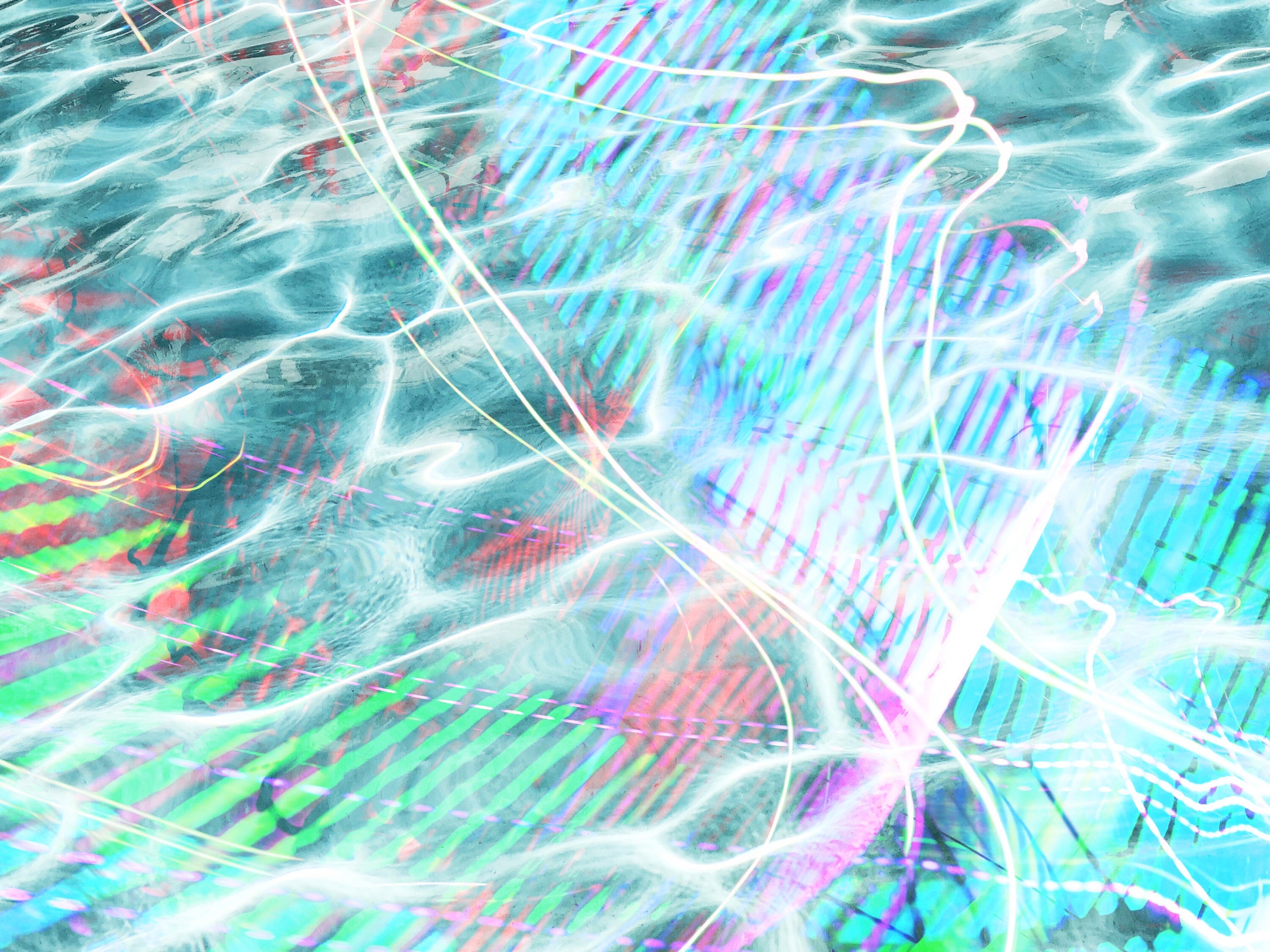 Blue Abstract Water Waves, Reflected Water, Canvas Art Print. Aqua