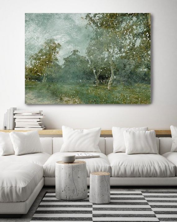 Forest Landscape painting, landscape watercolor Landscape Painting Canvas Print Landscape Art, Landscape Painting Print Trees Wall Art