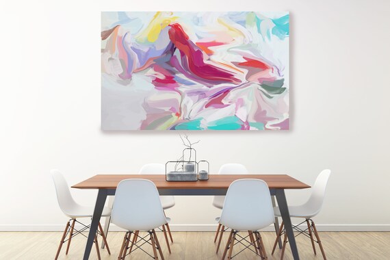 Energy surrounding your life, Hot Pink Radiant Art, Abstract painting, Colorful painting, modern art, Canvas Art Print, Fluid painting