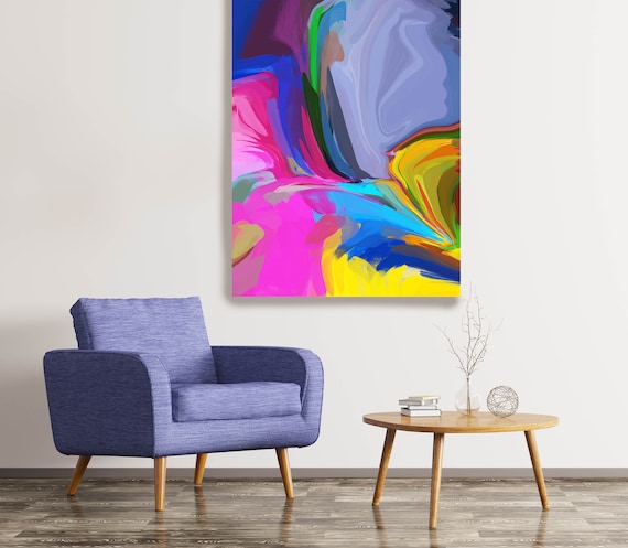 Desert Mirage 5, Original Neon Colors Painting, Canvas Art, Abstract Art, Abstract, Painting On Canvas, Large Art, Large abstract