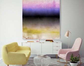 Abstract Minimalist Rothko Inspired 1-47. Abstract Painting Giclee of Original Wall Art, Purple Pink Blue Yellow Large Canvas Art Print