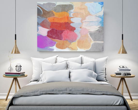 Desert Morning. Abstract Paintings Art, Wall Decor, Extra Large Abstract Colorful Contemporary Canvas Art Print up to 72" by Irena Orlov