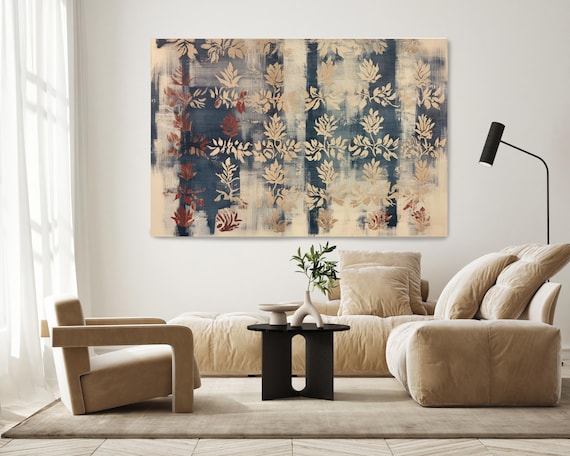 Botanic Rhythms-31 – Neutral Botanical Pattern Canvas Print, Minimalist Nature-Inspired Wall Art, Modern Organic Décor