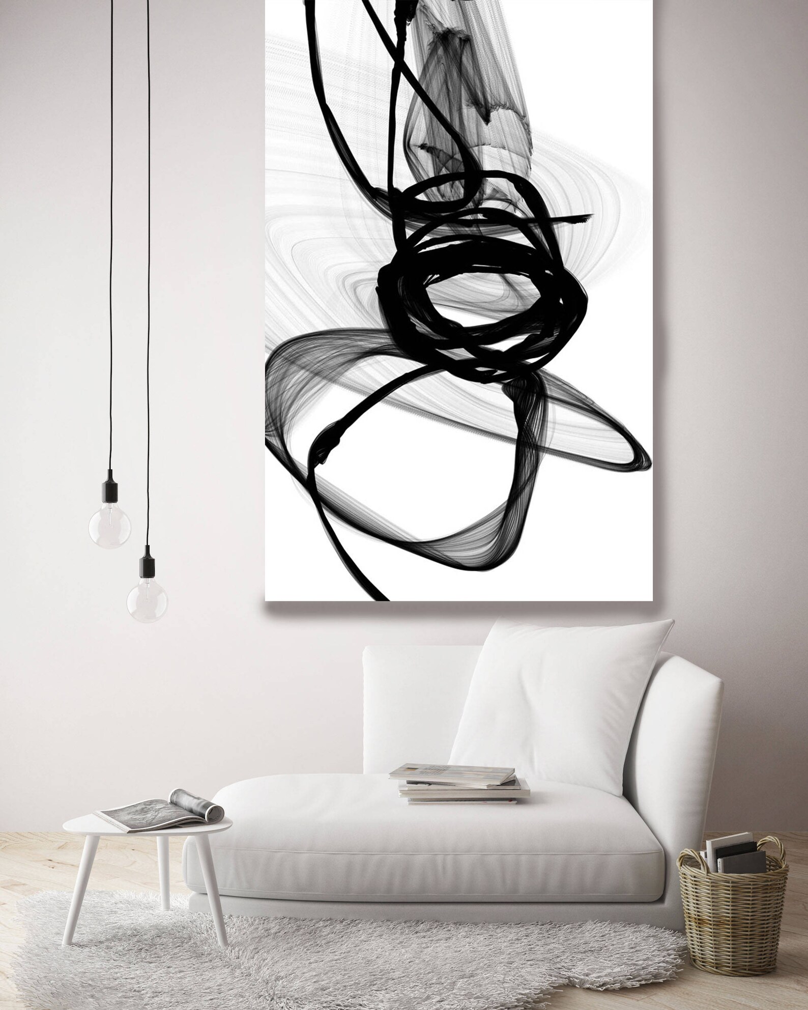 BW Decor Black and White Abstract Canvas Contemporary - Etsy