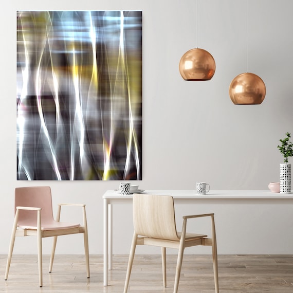 Mysterious Light 72-1, Neon Blue Yellow Pink Contemporary Wall Art, Extra Large New Media Canvas Art Print up to 72" by Irena Orlov