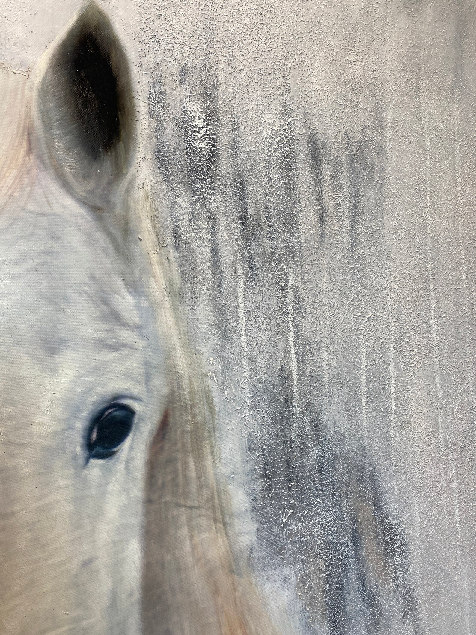 White Western Horse Oil Painting on Canvas White Horse Etsy