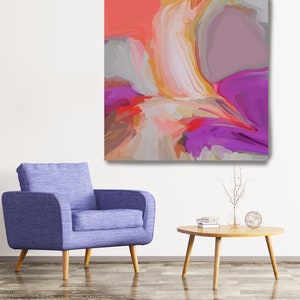 Desert Mirage 8. Yellow Purple Gray Abstract Art, Canvas Art Print of Abstract Paintings, Minimalist Art, Modern Abstract Wall Art