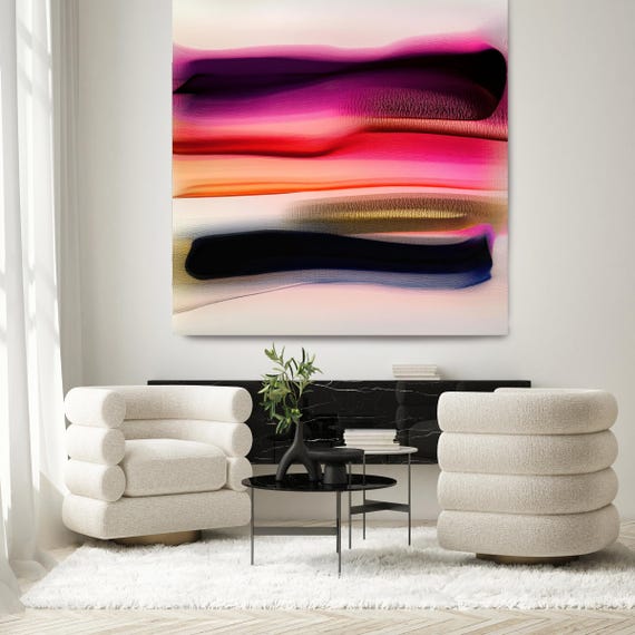 Fragments of Light-4, Red Purple Canvas Print | Minimalist Abstract Painting | Red Abstraction | Abstract  Art | Abstract Canvas Print