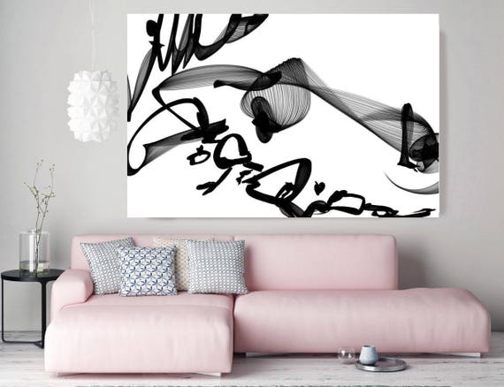 Losing an illusion 2015-08973-195. Abstract Black and White, Unique Wall Decor, Large Contemporary Canvas Art Print up to 72" by Irena Orlov