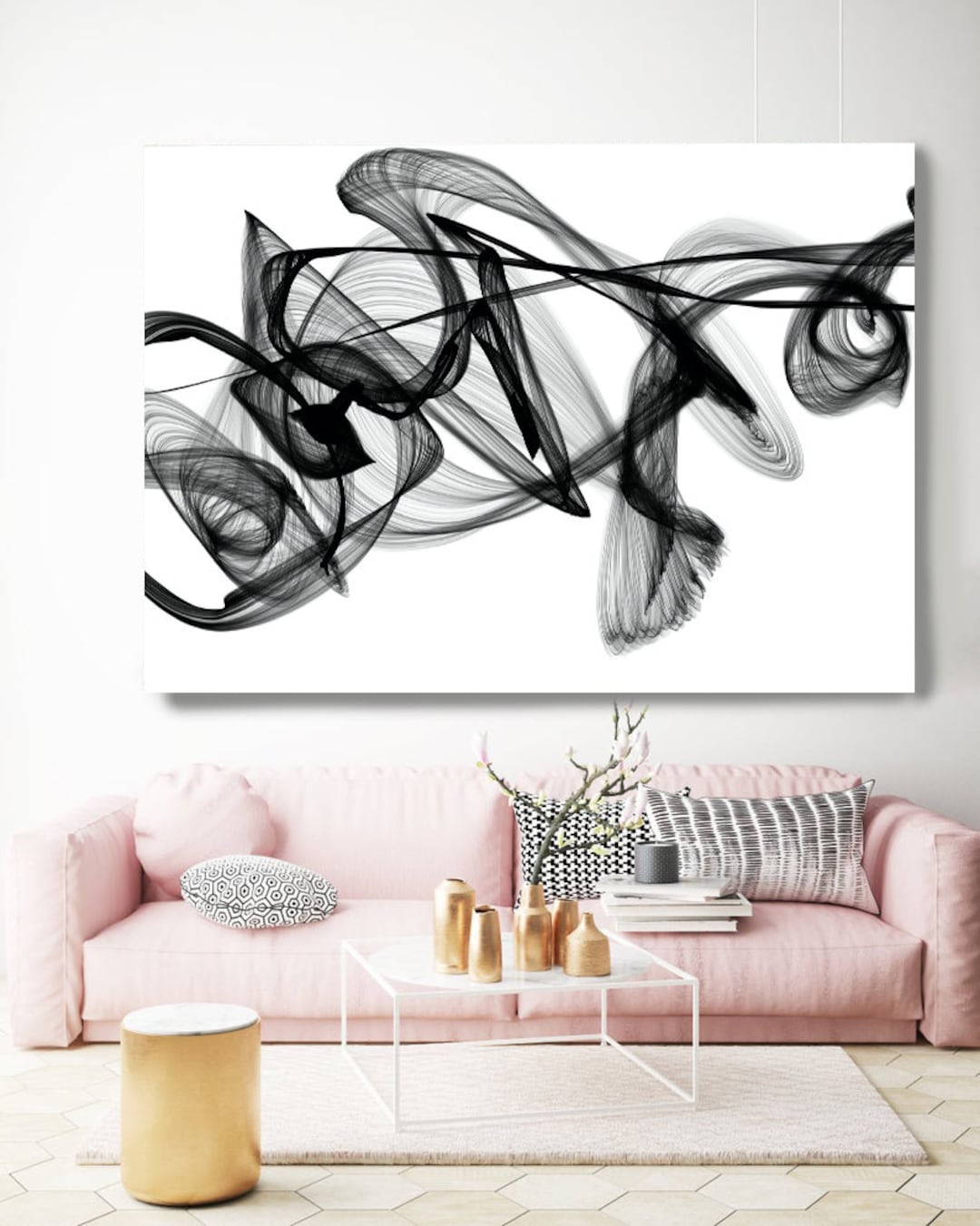 Black and White Wall Art Home Decor Wall Art Black White Abstract ...